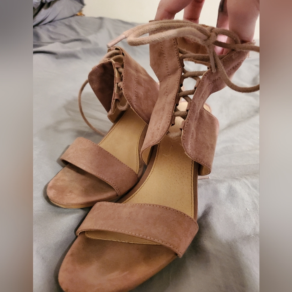 Blush heels, size 9